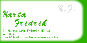 marta fridrik business card
